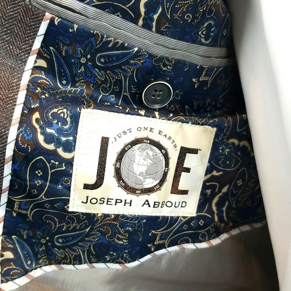 Men's Joe By Joseph Abboud brown herringbone linen sports coat - 40S - Picture 6 of 8